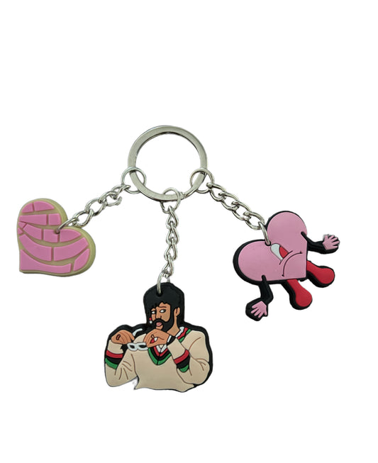 Bad Bunny 3 piece Keychain #22