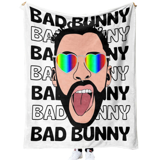 Bad Bunny Face Blanket