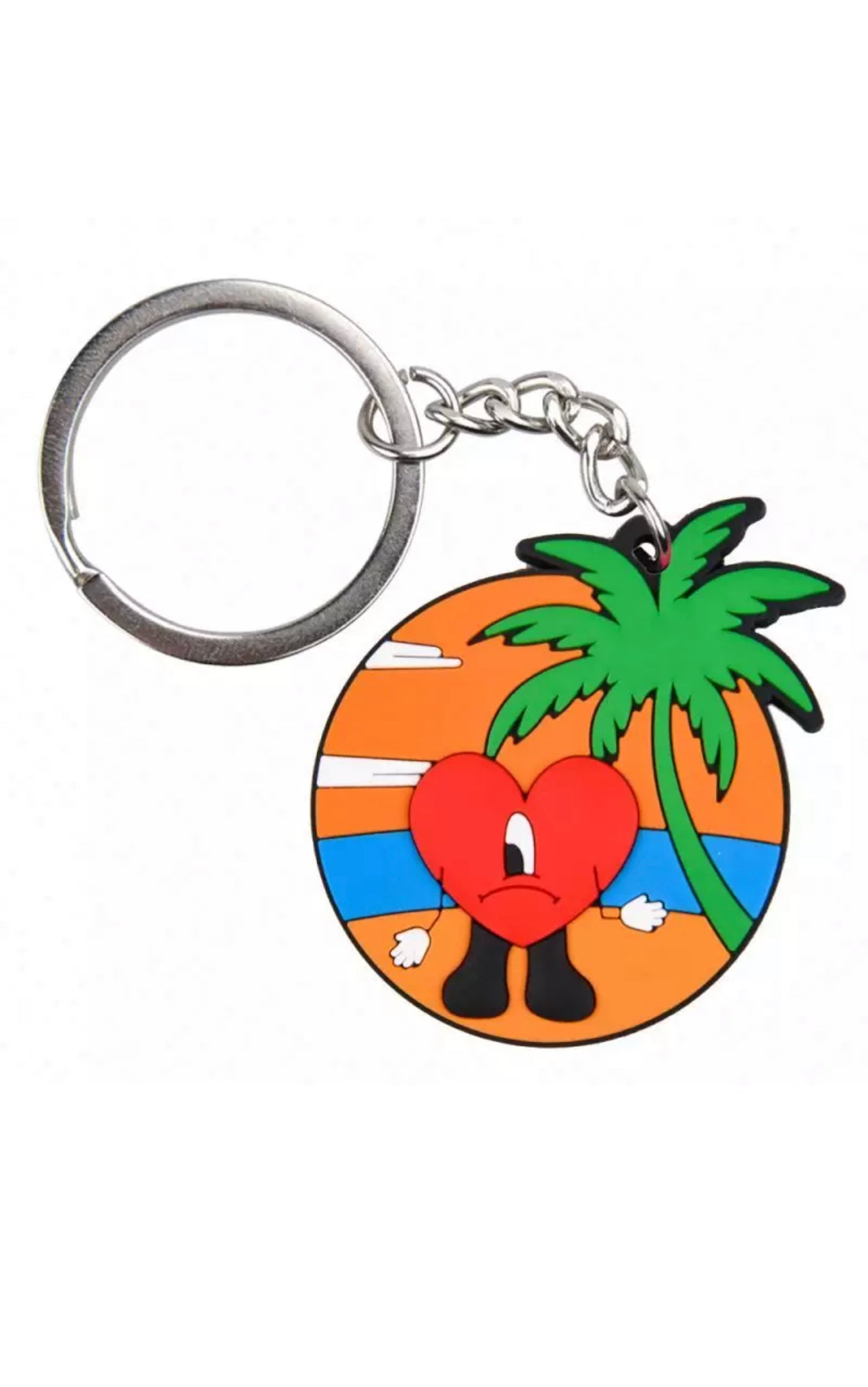 Bad Bunny round palm tree keychain #26