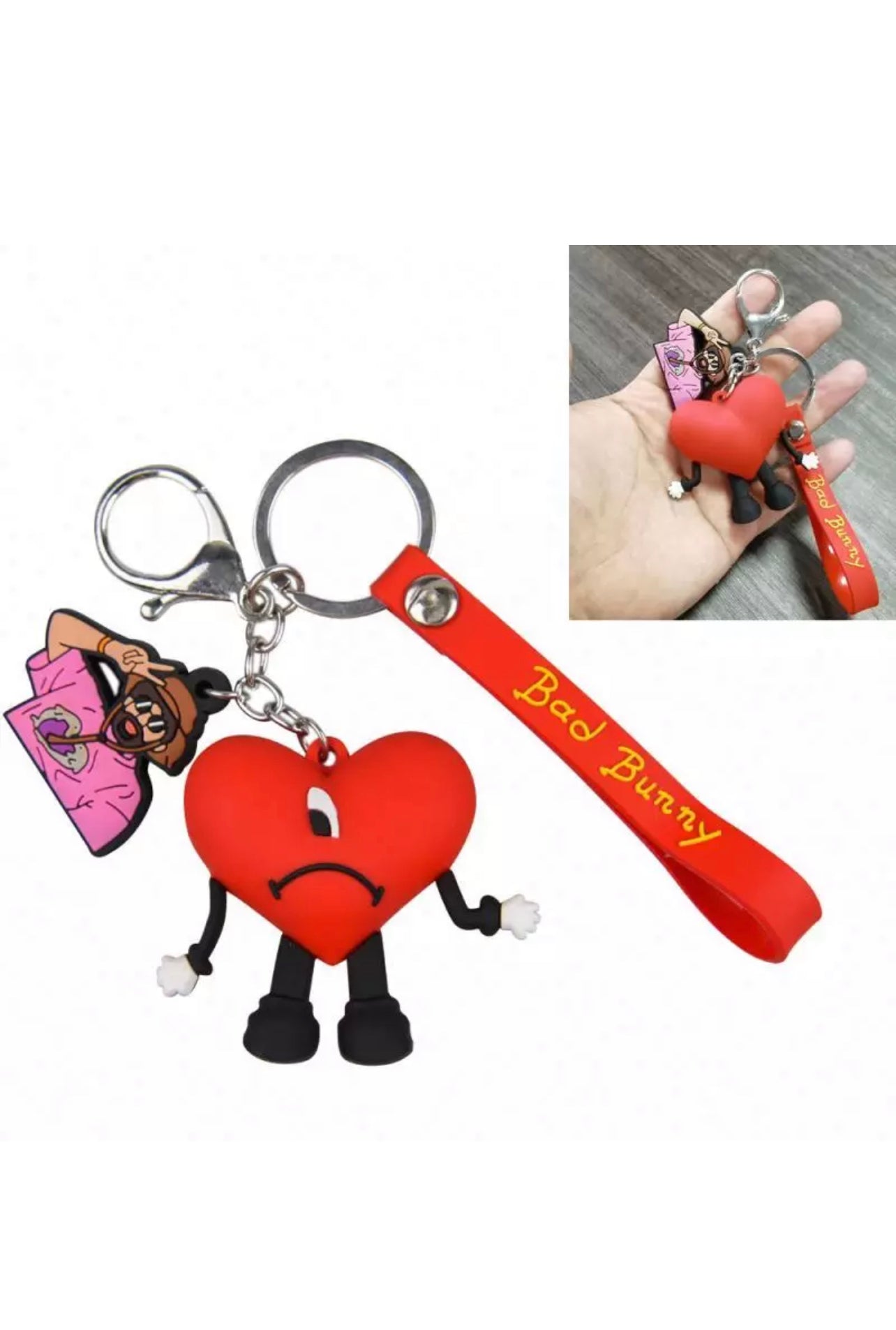 Bad Bunny Heart Keychain #44