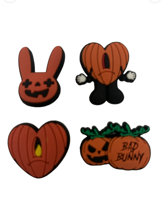 Bad Bunny Halloween croc charms set