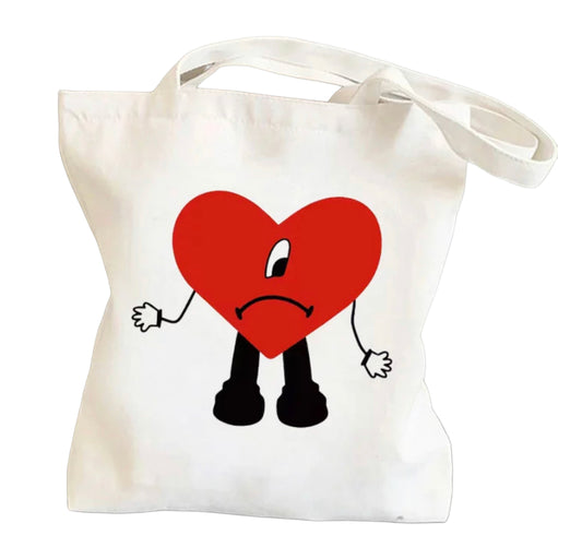 Bad Bunny Heart Tote Bag #6